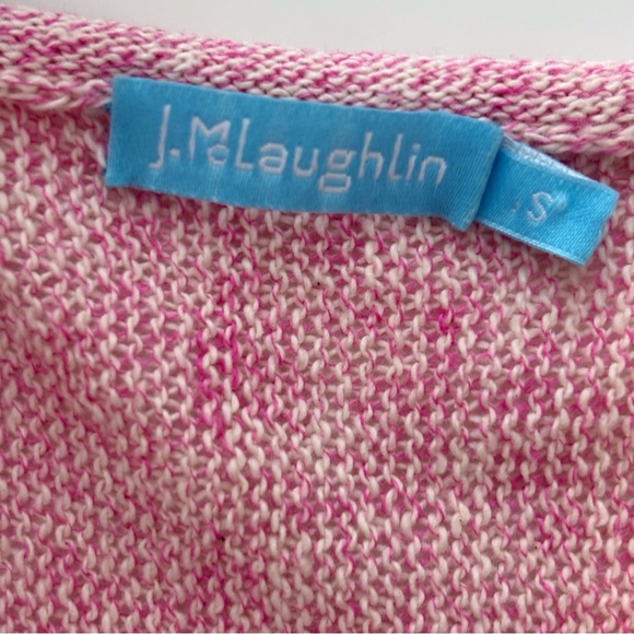 J. McLaughlin Open Knit Sweater Small Pink Linen Blend Pullover - Picture 6 of 8